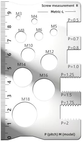 Mihauuke Comprobador de Rosca - Calibrador De Rosca De Tornillo - Medidor Portátil De Tornillos De Acero Inoxidable Para Entusiastas Automovilísticos, Ingenieros Mecánicos Y Carpinteros