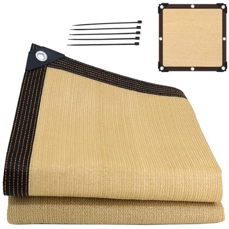 Red de sombra transpirable de 3 x 4 m, protección solar para jardín, patio, cochera, valla de privacidad, resistente a los rayos UV, pantalla para exteriores, ideal para patio trasero y espacios al