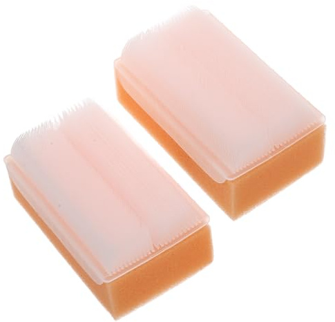 MUCKLILY Cepillo Sensorial para Bebés Esponja de Baño Naranja, Diseño Agradable y Cómodo, Mejora la Coordinación Mano-ojo y Estimula la Destreza Dedos para Juego Sensorial