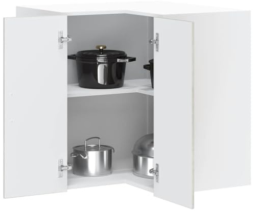 RMIHSJG Küchen-Eckhängeschrank Porto Betongrau Holzwerkstoff mit praktischen Türen für optimale Stauraumlösung und einfache Wandmontage