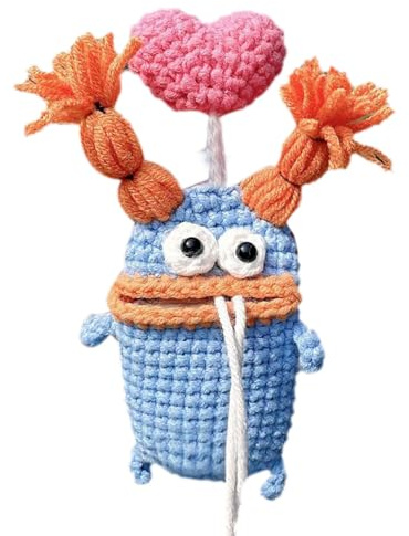 Handmade Key Case - Cuddly Sausage Mouth Handmade Crochet Key Case | Cartoon Cuddly Sausage Mouth Fob Pouch for Car Opener Holder Keychain Vehicle Protection Accessories for Home Everyday