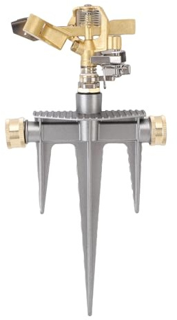 Luocute Arroseur de Jardin Rotatif, Arroseur de Pelouse à 360 Degrés, Distance de Pulvérisation de 49 Pieds avec Base en Alliage D'aluminium et Buse en Laiton pour Verger de Jardin de