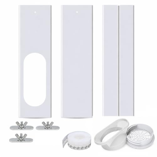 Kit Guarnizione Finestra per Condizionatore Portatile, 4 Pannelli in PVC 43–140 cm, Adattatore Universale compatibile con Tubi da 13/15 cm e Finestre Scorrevoli (3Pcs)