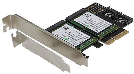 Sedna – PCIe Dual mSATA SSD RAID Adapter mit 2 SATA III Port und hyoperduo Festplatte Beschleunigung Funktion (SSD nicht im Lieferumfang enthalten)
