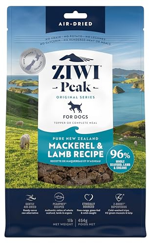 ZIWI Peak Air-Dried Dog Food – Mackerel & Lamb - All Natural, High Protein, Grain Free, Limited Ingredient w/ Superfoods (16oz)