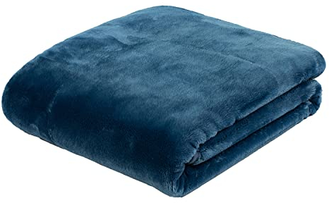 Gözze - Morbida Coperta Premium, Sensazione Cashmere, Microfibra, 180 x 220 cm - Blu