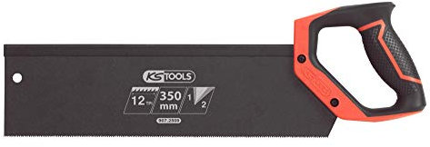 Scie à Dos Travaux de Finition 350mm, 2 Angles de Coupe 12Tpi, Poignée Bi-Matière