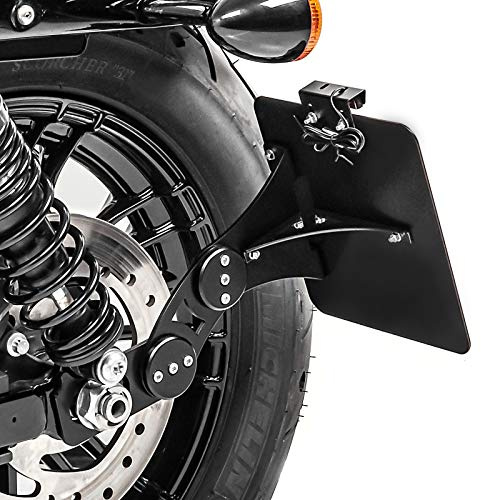 Seitlicher Kennzeichenhalter für Harley Davidson Sportster 1200 CA Custom 13-16 schwarz