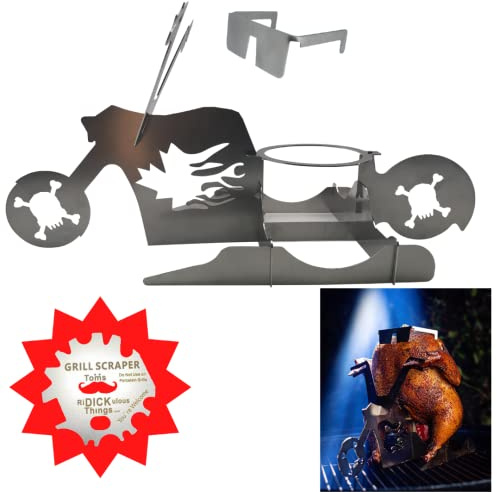 La Canuck Bierdosenständer / Hühnerbräter, Edelstahl, für Grill, Backofen, tolles Geschenk, platzsparend, inkl. Sonnenbrille