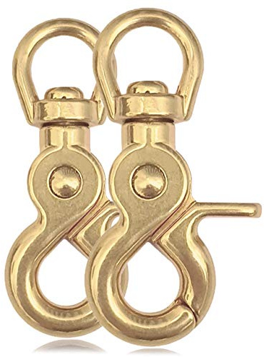 Ganzoo Scheren-Karabinerhaken mit Dreh-Gelenk und Trigger-Head, Farbe Gold, 2 Stück, aus legiertem Stahl, 61 mm Länge, Innenmaß Öffnung 13 x 12 mm, Innenmaß Öse 12 x 11 mm, 32 g, für Paracord 550