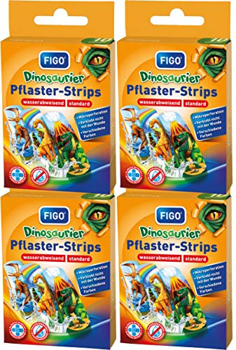 varivendo Notizblock + FIGO Kinderpflaster Dino Pflaster 40 Stück – wasserfest, hautfreundlich, klinisch getestet – Größenmix in 4 Boxen