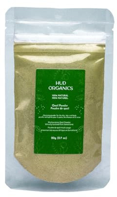 Hud Organics Qasil Powder Somali Natural Face Mask, Body Scrub 3-1 Care for All Skin Types, Deep Cleansing, Exfoliating dead skin cells (20g)
