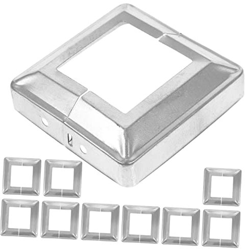 TEHAUX 10pièces Couvre-poteaux Décoratifs Pour Clôture De Porche Fer Robuste Avec Bords Lisses Et Fixation Clip Pour Intérieur Et Extérieur