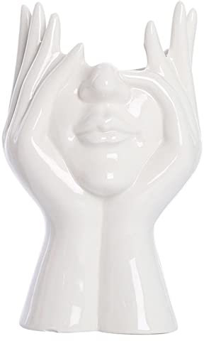 Lecerrot Kopf Gesicht Vase Blumenvase Keramikvasen Für Moderne Home Decor, Körper Blumenvase, Pflanzer Blumendekor Vase Dekoration, Dekorative Vase In Einem Minimalistischen Stil,Büro Dekorationen