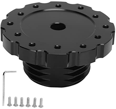 Fockety Lenkradnabenadapter, 6-Loch-Schnellspanner-Lenkradadapter, Lenkradadapter aus Aluminiumlegierung, Kit für T300 T500 PCD 73 Mm Lenkrad (Schwarz)