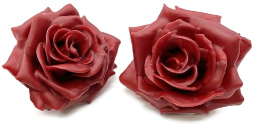 Fangblatt - Wachsrose - wundervolle künstliche rote Rose aus Wachs - für Gestecke, Tischdekoration, Grabschmuck - Durchmesser ca. 10 cm (2)