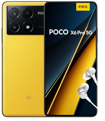 XIAOMI Poco X6 Pro - Smartphone de 8+256GB, Pantalla AMOLED de 6.67” 120Hz 1.5K, MediaTek Dimensity 8300-Ultra, Triple cámara de hasta 64MP, 5000mAh, Amarillo (Versión ES)