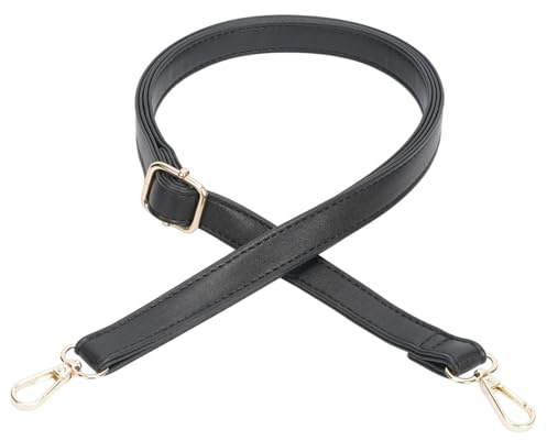 FLYAMAPIRIT Verstellbarer Schultergurt für Taschen, 2cm breiter PU Leder Taschengurt, DIY Zubehör für Handtaschen, Tragetaschen und Umhängetaschen (Schwarz)