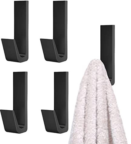 Tedious Space Aluminiumhaken | Anti-Rost-J-Form-Tür-Kleiderbügel Einfache Installation | Wandgarderoben für Wand, Küchenutensilien, Badekugeln, Schlafzimmer, Wohnzimmer