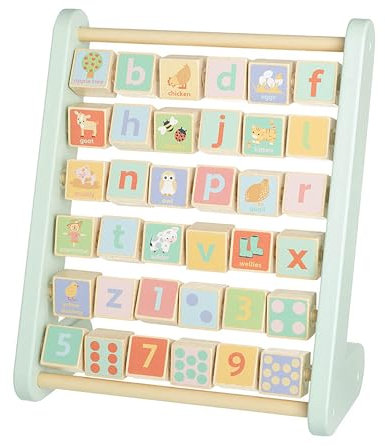 Orange Tree Toys Farmyard Wooden Abacus for Kids - Animal Learning Toys with ABC Wooden Blocks for 1 year old, Toddler, Boys, Girls - Activity Centre, Early Development & Activity Toys