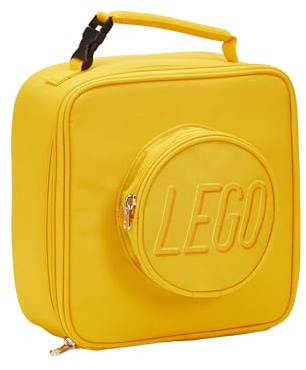 LEGO Lunchtasche, langlebig und isoliert, mit Netzbeutel und Reißverschlussfach, perfekt für Mahlzeiten unterwegs, Flame Orange