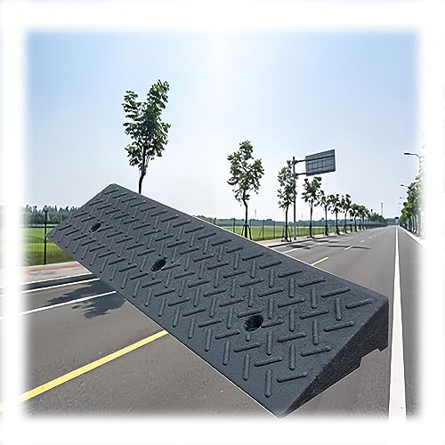 Einfahrts-Bordsteinrampe, Schwellenrampe, Tragbare Rollstuhl-Mobilitätshilfe, Robuster, Rutschfester Türstufen-Zugänglicher Kanal Für Die Garage Am Straßenrand (Schwarz 100 X 25 X 5 cm)