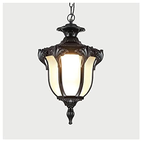 Luminaire Gazebo Paysage Pendentif Lumière Rustique Extérieur Étanche Lampe Suspendue Style Américain Suspension Réglable Plafonnier Luminaire for Jardin Couloir Raisin Cadre Pavillon(Black,18.5*31.5C