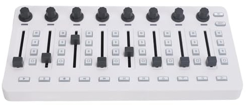 MIDI Controller Mixer, MIDI Mixing Console with Backlit Buttons,360 Degree Rotating Encoders for Windows, OS X, IOS, Android