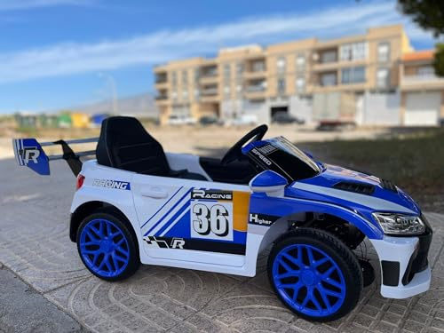 12v elbil för barn, sport, RC, 4 motorer, 1-3 år (blå)