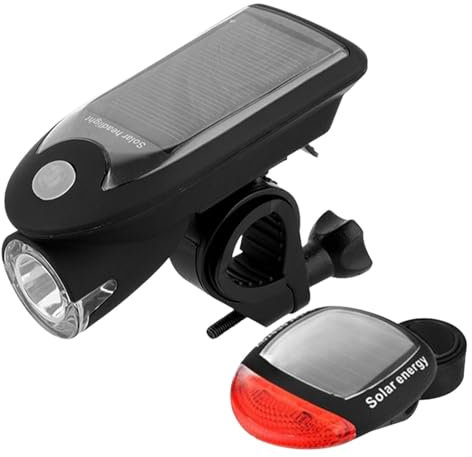 Faro de bicicleta con energía solar, luz de bicicleta recargable, Luces de ciclismo solares con luz delantera para bicicleta de 3 modos, Luces LED para bicicleta con carga USB, luces solares para bici