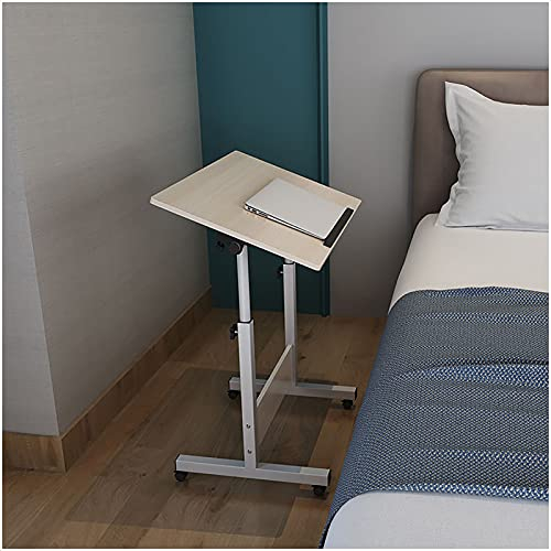 Überbetttische Mobiler Beistelltisch, mobiler Laptop-Schreibtischwagen, tragbarer, Verstellbarer Sofa-Beistellbetttisch, tragbarer Schreibtisch mit Rollen, Laptop-Schreibtisch für Studenten