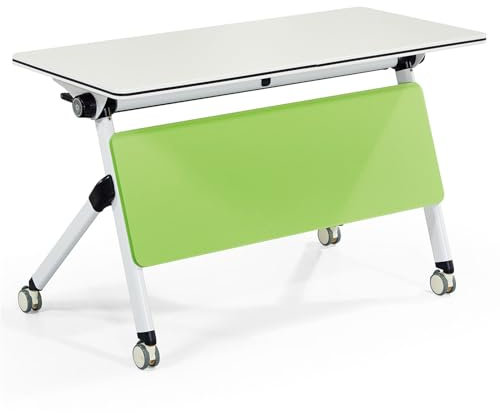 Konferenztisch Zusammenklappbarer Mobiler Konferenztisch, Tragbarer Zusammenklappbarer Schulungs-/ Seminartisch, Robuster, in Der Mitte Zusammenklappbarer Allzwecktisch, Belastbarkeit 300 Lbs(L 160cm(