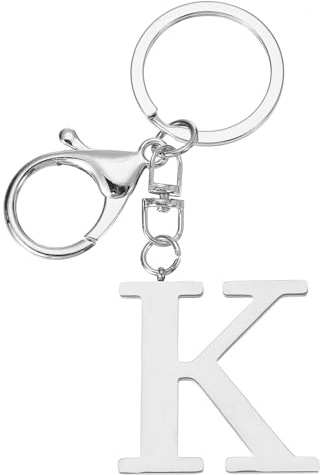 PATIKIL Buchstaben Schlüsselanhänger A-Z, Anfangsbuchstaben Schlüsselanhänger für Damen, Brief Schlüssel Anhänger für Taschen Rucksack Auto, Metall Schlüsselanhänger Buchstabe