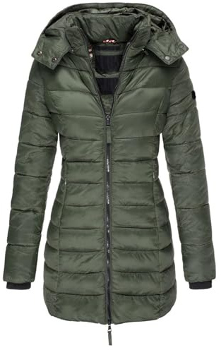 UPOI 2024 Daunenmantel Damen Mit Kapuze Winterjacke Warm Übergangsjacke Gefüttert Steppjacke Mittellang Puffer Jacke Outdoor Wintermantel Lang Daunenjacke Frauen Skijacke