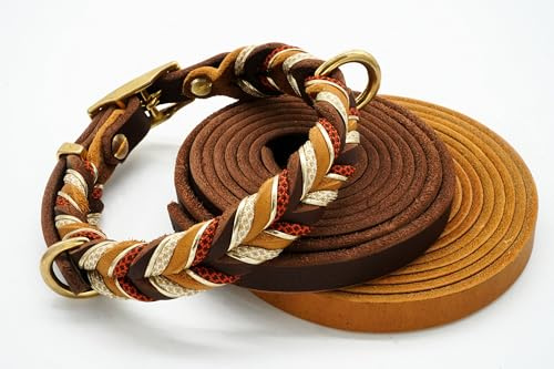 Verstellbares Hundehalsband »Cara« aus Fettleder geflochten (Halsumfang: 20-25cm - Breite: 20mm)