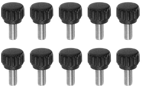 QUARKZMAN 10 Stück Rändelschraube M5 x 10mm Flügelschrauben mit Gewinde, Edelstahl 304 Knebelschraube 13mm Rund Klemmschraube Sterngriffschraube Klemmhebel Daumenschraube für Möbel Maschine