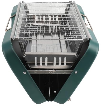 Portable Charcoal Grill, Camping Grills Mini Grill Foldable Table Top Grill Charcoal Mini BBQ Grill 410 Stainless Steel BBQ Suitcase for Camping, Picnics, Backyard Barbecues