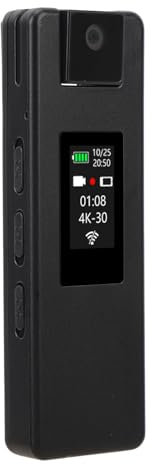 Luqeeg Zurück Clip Body Cam, 4K HD Körper-Video-Recorder Eingebauter WiFi-Hotspot 180-Grad-Drehobjektiv Bewegungserkennung Am Körper Getragene Kamera für Sicherheit, Arbeitsaufzeichnungen