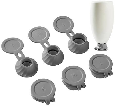 Bottle Emptying Kit Cap for Upside Down Dispenser Shampoo Lotion, Saver Flipping Set with 3 Sizes Adapters Transfer Connector, Inverted Every Drop Out of Kitchen Condiments (Gray)