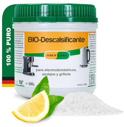 Obenland BIO-Entkalker | 100% Zitronensäure Granulat 500g - Für Haushaltsgeräte, Waschmaschine, Geschirrspüler, Wasserhähne und Fliesen