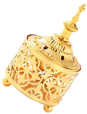 Cuenco de incienso árabe vintage con tapa para meditaciones, ambientes de oficina y relajación, estilo oriental, soporte de incienso