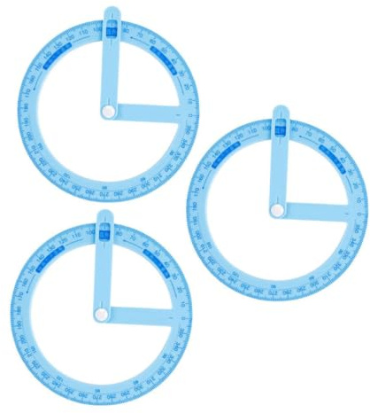 ARTIBETTER 3 pezzi Goniometri Plastica con Braccio Oscillante per Studenti Didattici Leggeri e Resistenti per Misurazione e Scolastico