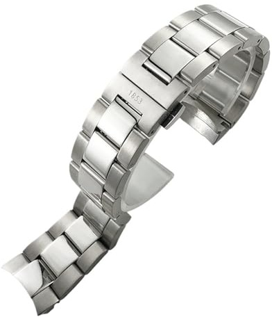 JVEIWAD Kompatibel mit Tissot V8 T106 1853 .417 T106417 Curved End 22 mm massives silbernes Metallarmband Edelstahl-Uhrenarmband