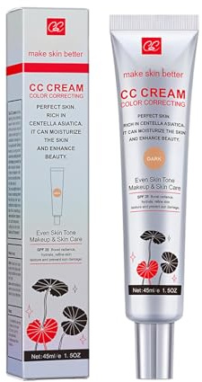 Centella Asiatica CC-creme, CC Cream Fluid Foundation för att täcka hudfläckar SPF 25+, för justering av hudton, fullständig täckning, make-up färgkorrigerare