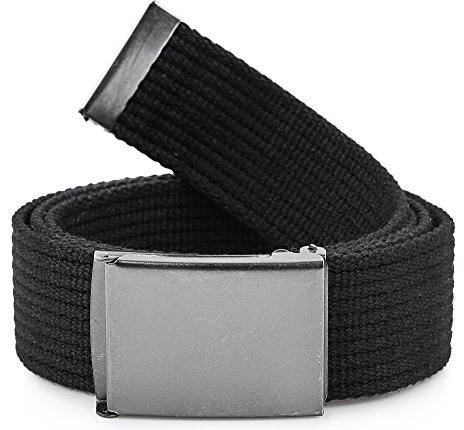 Ladeheid Gürtel Herren Verstellbarer Stoffgürtel aus Baumwolle Gürtel ohne Löcher für Männer Geeignet für Arbeit, Reisen oder Männergeschenke 120 cm x 4 cm P10