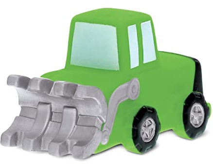 DolliBu Bulldozer Bath Buddy Squirter - Floating Green Tractor Rubber Bath Toy, Fun Water Squirting Bathtime Play For Toddlers, Construction Vehicle Toy For The Bathtub, Beach, & Pool for Girls & Boys