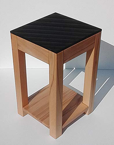 Martin Weddeling Blumenhocker Beistelltisch mit Ablageboden Kernbuche massiv + Granit schwarz. Maße : 30x30x60cm hoch.Massanfertigung.