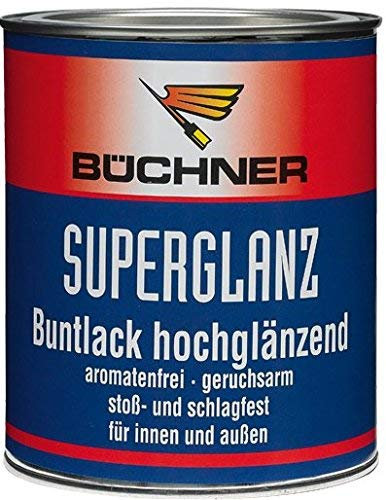 Büchner Superglanz/Farbton RAL 7035 Lichtgrau, 750 ml hochglanz/für Holz, Mauerwerk u. Metall/Alkydharzlack (lösemittelhaltig) aromatenarm