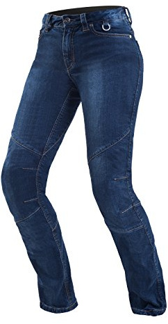Shima Sansa Vaquero Moto Mujer - Pantalones Transpirables, Elásticos, Regular Fit con Capa Calefactora, Prottecion CE de Rodilla y Cadera (Azul, 24)