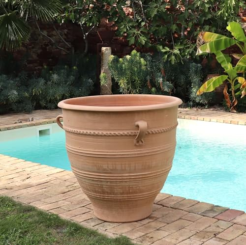 Palatina-Keramik | XXL Terracotta Pflanzkübel Übertopf | 80 cm hoch | winterfester Blumenkübel Pflanztopf Garten Balkon Außen Rosa 80 cm